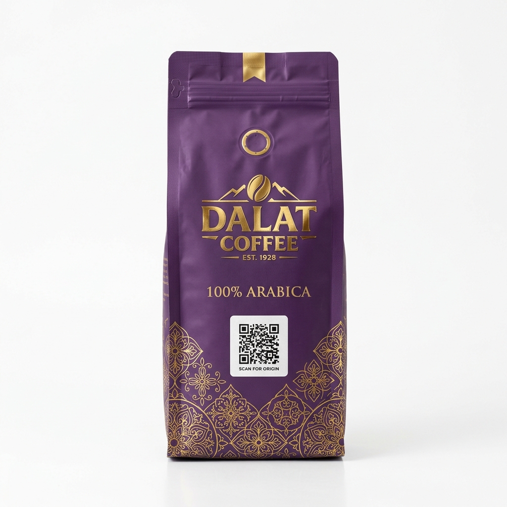 Bao cà phê Dalat Coffee Arabica Hồ sơ số Checkgo