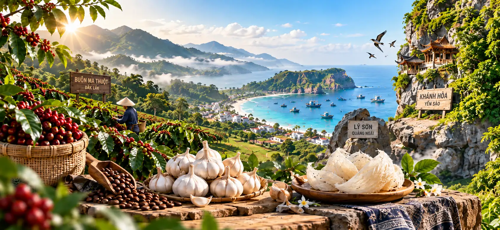 Nông sản OCOP Việt Nam — cà phê, tỏi, miến, đặc sản vùng miền