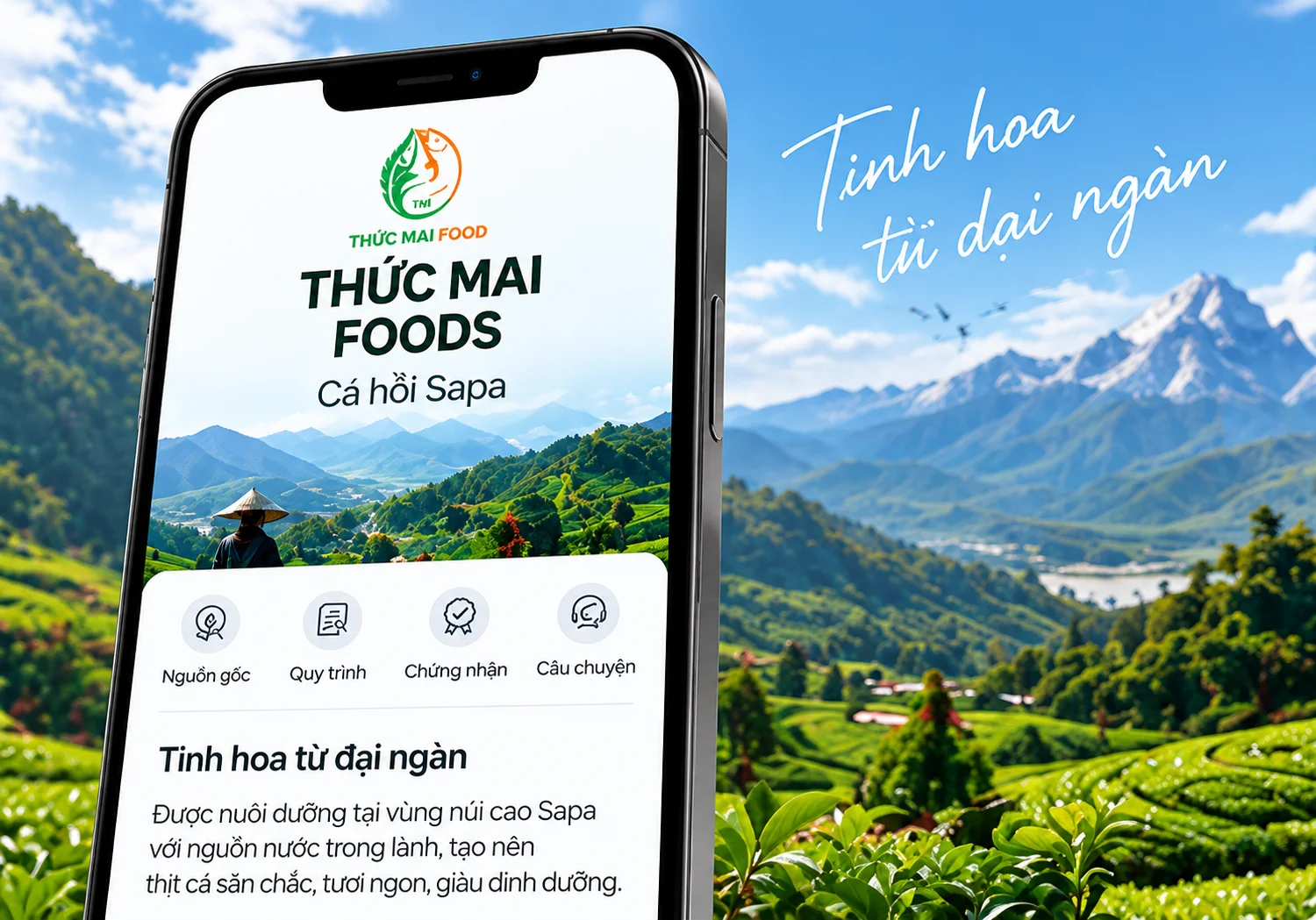Hồ sơ số Cá hồi Sapa trên điện thoại