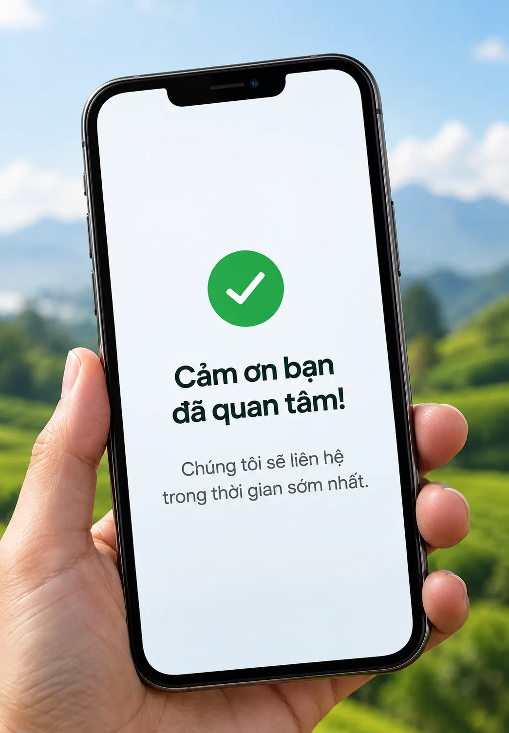 Màn hình cảm ơn khách hàng